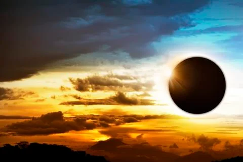 Total Solar Eclipse Stock Illustration