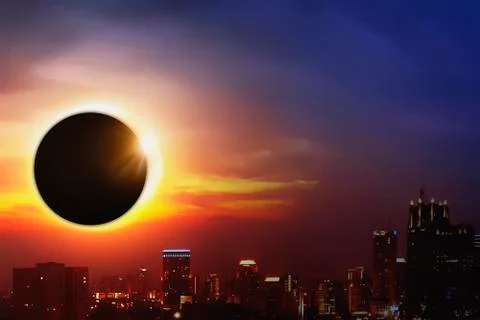 Total Solar Eclipse Stock Illustration