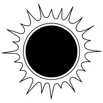 Total solar eclipse line icon Stock Illustration