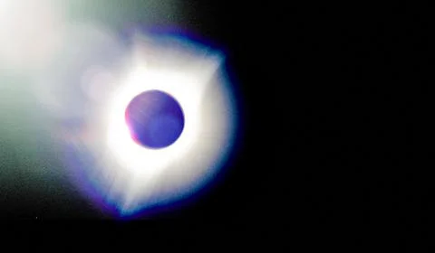 Total solar eclipse. The moment before the totality. Stock Illustration