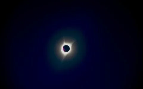 Total solar eclipse. The moment before the totality. Stock Photos