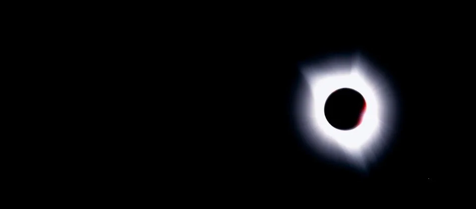 Total solar eclipse. The moment before the totality. Stock Photos