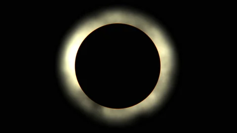 Total solar eclipse. Movement of the atmosphere in the glowing halo. Stock Footage 108682125