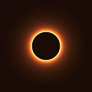 Total solar eclipse, natural phenomenon, where the Moon obscures the Sun Ilustração Stock