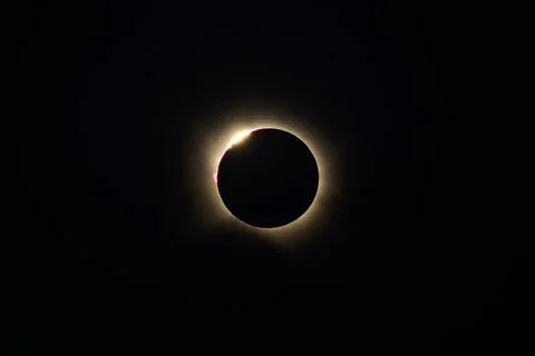 Total solar eclipse that occurred in Spain on August 12, 2026. Stock Photos