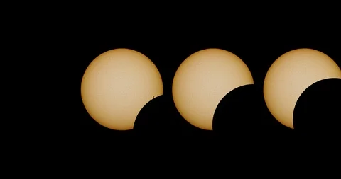 Total Solar Eclipse phases. Composite Solar Eclipse Video stock 102072389