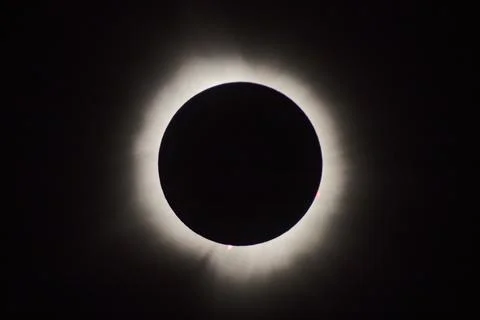 Total Solar Eclipse with Radiant Corona and Prominences Fotos Stock
