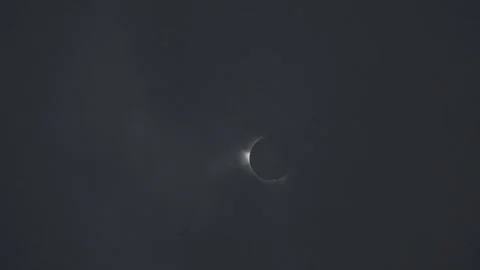 Total Solar Eclipse Seen Through Clouds April 8 2024 Stock Footage 271444499