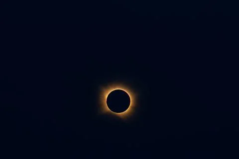 Total solar eclipse showing sun corona in space Stock Photos