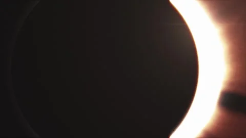 Total Solar Eclipse, sun behind the moon. Extreme Close-up Stock Footage 247684533