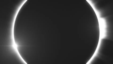Total Solar Eclipse, sun behind the moon, close-up. Seamless Loop Stock Footage 247684630