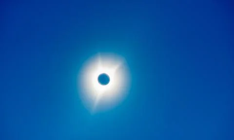 Total Solar Eclipse, sun covered by the moon in the sky Fotos Stock