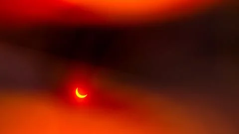 Total Solar Eclipse, sun covered by the moon in the sky Stock Photos