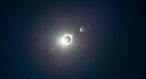 Total Solar Eclipse, sun covered by the moon in the sky Stock Photos