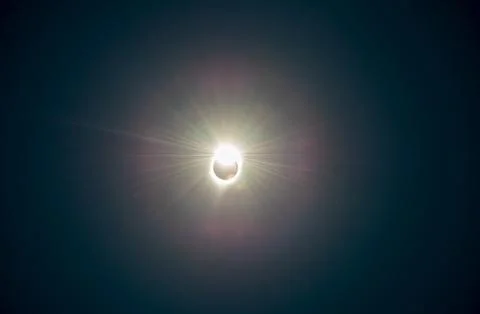 Total Solar Eclipse, sun covered by the moon in the sky Fotos Stock