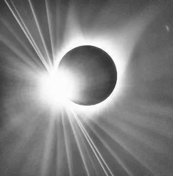 Total Solar Eclipse, sun covered by the moon in the sky Stock Photos