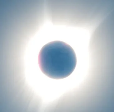 Total Solar Eclipse, sun covered by the moon in the sky Stock Photos