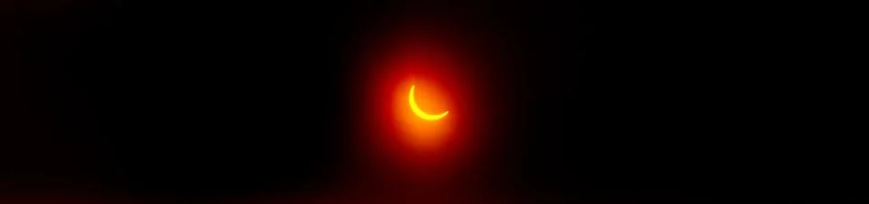 Total Solar Eclipse, sun covered by the moon in the sky Stock Photos