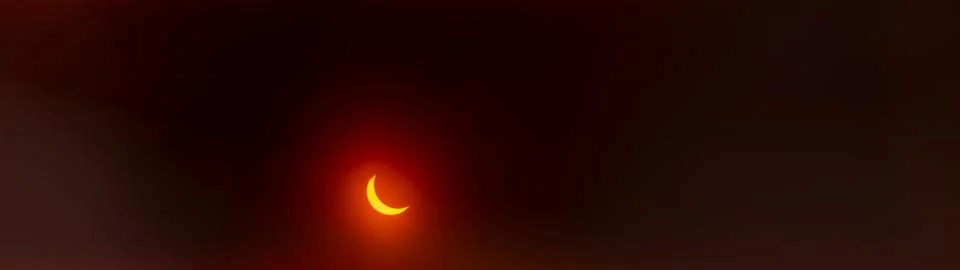 Total Solar Eclipse, sun covered by the moon in the sky Stock Photos
