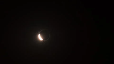 Total Solar Eclipse Totality Diamond Ring Corona Telephoto Close Up Central Stock Footage 347672669