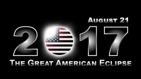 Total solar eclipse traveling across United states of america on August 21st  Ilustração Stock