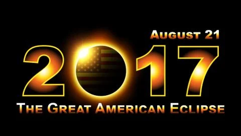 Total solar eclipse traveling across United states of america on August 21st  Ilustração Stock