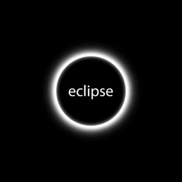 Total solar eclipse vector illustration on transparent background. Full moon Stock Illustration