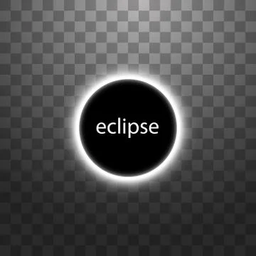 Total solar eclipse vector illustration on transparent background. Full moon イラスト素材