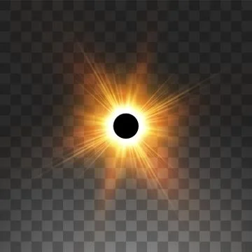 Total solar eclipse vector illustration on transparent background. Full moon イラスト素材