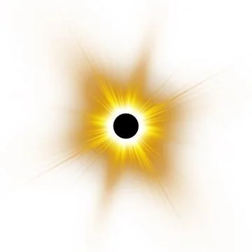 Total solar eclipse vector illustration on white background. Full moon shadow Stock Illustration