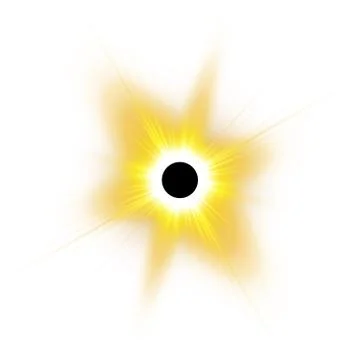 Total solar eclipse vector illustration on white background. Full moon shadow Stock Illustration