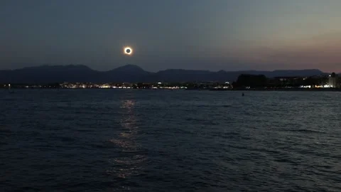Total solar eclipse will take place in Spain on August 12, 2026 Stock Footage 342081906