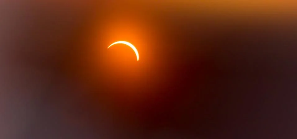 Total Solar Eclypse going to Partiality Stock Photos