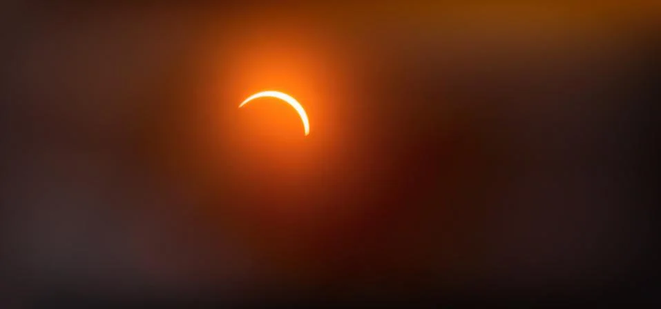 Total Solar Eclypse going to Partiality Stock Photos