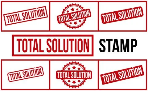 Total Solution Rubber Stamp set Vector Stock Illustration