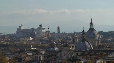 Total static shot of Rome´s skyline Video stock 949236