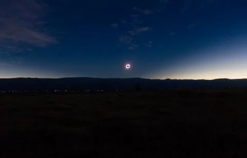 Total sun eclipse seen from cordoba argentina Stock Photos
