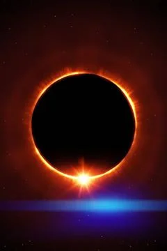 Total sun eclipse with stars and flare total sun eclipse with stars and fl... Stock Photos