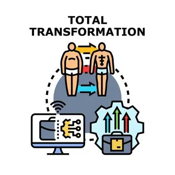 Total transformation concept changing body and business Stock Illustration