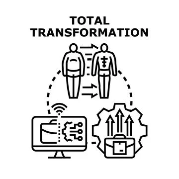 Total transformation concept changing body and business Stock Illustration