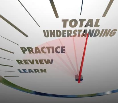 Total understanding speedometer measure learning education Stock Illustration