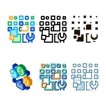 Total variations particle removal icon vector outline Stock Illustration