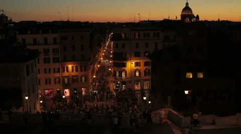 A total view of Rome in the night Stock Footage 45968231