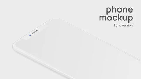 Total White Advertisement Banner with Editable Smartphone Screen. Light Mockup Stock Illustration