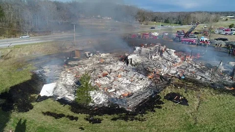 Total Wide Fire Devastation Video stock 84778465