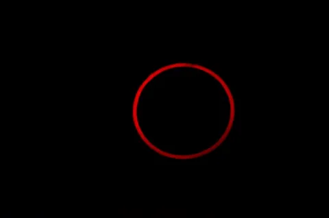 Totality during annular solar eclipse. Stock Photos