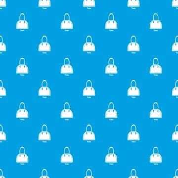 Tote bag pattern vector seamless blue Illustrazione stock