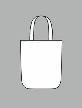 Tote bag. Technical vector illustration. Illustrazione stock