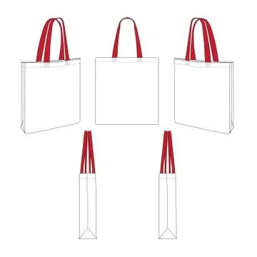 Tote Bag - Vector Template Mockup Stock Illustration