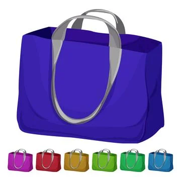 Tote beach bag cartoon vector graphic Stock Illustration